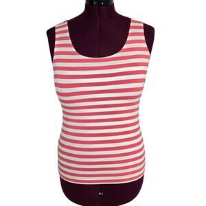 Women's Chico's Pink & White Striped Nylon Blend Camisole Tank | Size 0 (Small)